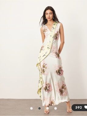 ARRANGE ASOS Wedding Guest Asymmetrical Satin Dress